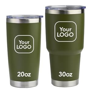 Taza de Viaje de Acero Inoxidable con Aislamiento al Vacío de Doble Pared, 20oz/30oz, con Recubrimiento en Polvo y Logotipo Personalizado - Product Image 1