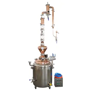 Industrial Home Copper Pot Distiller Distillery Equipment Gin Distillery 100L-150L Alcohol Recovery Column Distillation