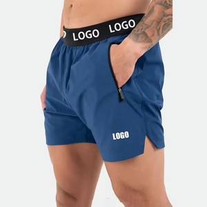 Pantalones Cortos Deportivos para Hombre, Talla Grande, Lisos, con Logotipo Personalizado, 5 Pulgadas de Entrepierna, Abertura Lateral, para Gimnasio, Entrenamiento, Ropa Deportiva - Product Image 3