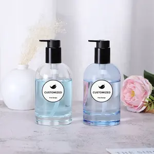 350ml Empty Clear Foaming Shampoo Pump Glass Bottles Luxury For Body Oil