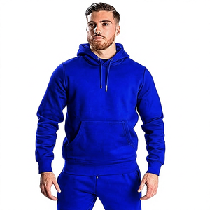 Sudadera con capucha morada para hombre, corte regular, forro polar de algodón, estilo casual, color sólido, diseño con bolsillos - Product Image 2