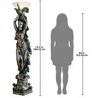 Lampe sur pied en bronze Prometheus 74'' Torchiere, statue d'homme en bronze, lampe d'intérieur