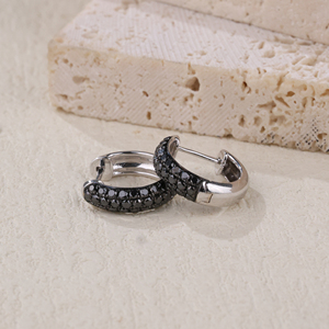 ทำด้วยมือหรูหราคุณภาพสูง 18K ทองคำขาวต่างหูเพชรดำเครื่องประดับสำหรับแฟนจัดส่งที่รวดเร็วรomantic สำหรับวันเกิด - Product Image 3