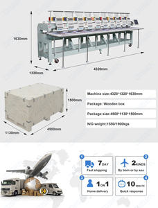Machine à broder chinoise à deux fonctions, 12 têtes, 1500 tr/min, pour chenille française, chenille et point de chaînette / broderie chenille pure - Product Image 2
