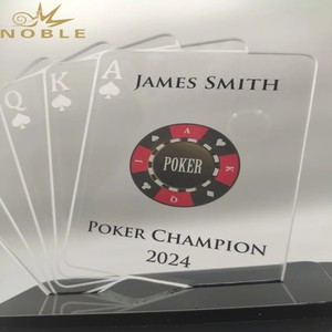 Nobile Logo personalizzato acrilico trofeo Poker campione Souvenir con <span class=keywords><strong>nome</strong></span> personalizzato - Product Image 2