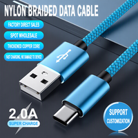 Kabel Nylon Braided C to C 60W, Pengisian Cepat 2A, Transfer Data 480Mbps, Berbagai Panjang dan Warna, Mendukung Kustomisasi