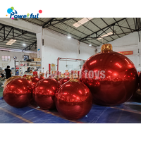 Grande boule d'ornement gonflable de Noël en extérieur boule géante dorée en PVC gros ornements brillants boules sphère de miroir gonflable de Noël