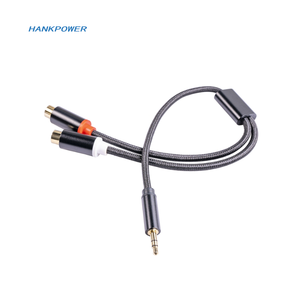 Casing logam campuran aluminium Stereo <span class=keywords><strong>2</strong></span> in 1 3.5mm jantan ke <span class=keywords><strong>2</strong></span> <span class=keywords><strong>RCA</strong></span> betina Y kabel <span class=keywords><strong>Audio</strong></span> pemisah - Product Image 2