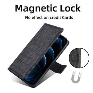 2024 nuevo soporte para teléfono funda de teléfono de cuero de Color puro 15 <span class=keywords><strong>Pro</strong></span> Max <span class=keywords><strong>14</strong></span> 13 12 11 Plus textura de piel de cocodrilo para Samsung S24 Plus S23 - Product Image 5