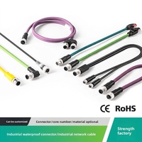 Conector de Cable Ethernet Industrial M12 M8, Resistente al Agua IP67, para Montaje en Placa, con Revestimiento de Latón Dorado, 60V 4A