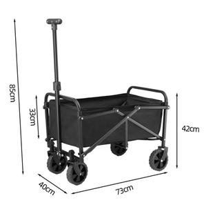 Carrello Pieghevole Professionale da Esterno in Tessuto Oxford 600D Impermeabile, Carrello da Campeggio con Manico Regolabile, Carrello Multiuso - Product Image 1