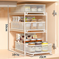 Keuken onderkast multi-laagse metalen opbergrek draagbaar modern minimalistisch servies & kommen organizer met kruidenrek