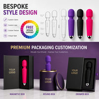 Vibrateur AV en silicone rechargeable, stimulateur clitoridien, baguette de massage puissante, masseur vibrant personnalisable pour adultes, vente en gros