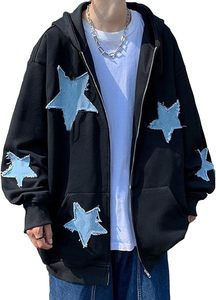 Sudadera <span class=keywords><strong>con</strong></span> <span class=keywords><strong>capucha</strong></span> y cremallera Y2k para <span class=keywords><strong>mujer</strong></span> <span class=keywords><strong>con</strong></span> patrón de estrellas manga larga Hip-hop Harajuku camisa deportiva <span class=keywords><strong>con</strong></span> <span class=keywords><strong>capucha</strong></span> - Product Image 2