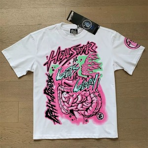 NFC Scan High Quality Spring New Vintage Print Cotton <b>Wash</b> Knitted Breathable T-Shirt Men Oversized Boxy Casual Short Hip Hop - Product Image 6