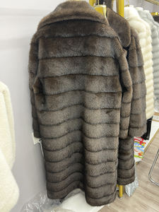 Зимнее роскошное высококачественное пальто из искусственного соболя, имитация фиолетового соболя, зимнее утолщенное теплое модное пальто-тренч, сексуальное пальто из искусственного меха - Product Image 5