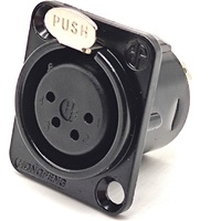 Conector XLR Hembra de 4 Pines Tipo D para Montaje en Panel Metálico, para Altavoz, Micrófono, Audio y Video