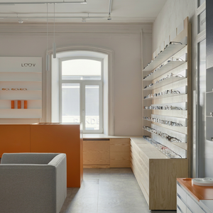 Optical Store Interior Design Solution | Custom Wooden Glasses Display <b>Shelf</b> & LED Illuminated Eyewear Showcase - Product Image 1