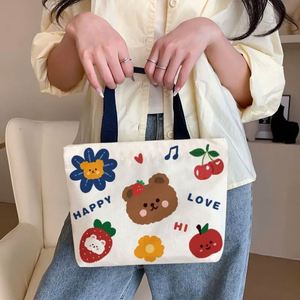 Wholesale <b>Printed</b> Canvas Pouch for Girls As a Fashionable Gift with a Bright Colorful Handle Mini Canvas Tote Bag - Product Image 6
