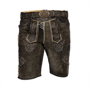 Derniers shorts en cuir de chèvre véritable pour hommes, style bavarois, pour l'Oktoberfest, personnalisables et respirants - Product Image 1