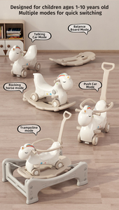 MIGO ours enfants monter sur jouet animaux cheval à bascule bébé plastique enfants riche pas cher dessin animé <span class=keywords><strong>3</strong></span> en 1 Mini chaise de terrain de jeu intérieur - Product Image 3