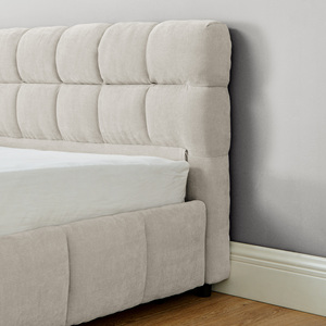 <span class=keywords><strong>Letto</strong></span> Imbottito California King Size con Testiera in Tessuto Chenille, Struttura Solida, <span class=keywords><strong>Cassetto</strong></span> e Divano <span class=keywords><strong>Letto</strong></span> Beige con Vano Contenitore - Product Image 2