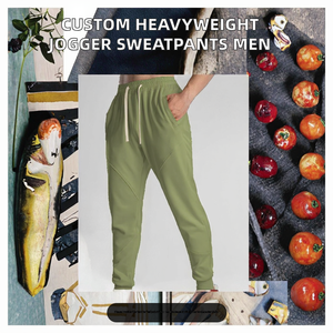 Pantalons de survêtement décontractés pour hommes, en toile mi-lourde, taille mi-haute, couleur unie, avec cordon de serrage, personnalisables - Product Image 2