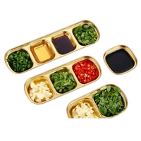 Plaque grillante multifonctionnelle en acier inoxydable avec assiettes à assaisonnement, assiette aux saveurs sucrées, assiette aux saveurs pour hot pot.