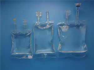 Bolsa de sangre de transfusión de 50-6000ml de PVC desechable médico sin PVC doble triple con bolsa IV de mariposa