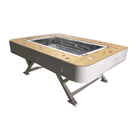 Table de jeu de pêche pliable 55 pouces pour 8 à 10 joueurs avec cadre métallique et prise en charge de la langue anglaise