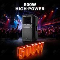Speaker Aktif Full Range 15 Inch 400+100W Kabinet Plastik Grille Baja Loudspeaker PA untuk Pertunjukan Langsung