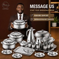 Ensemble de 28 ustensiles de cuisine en acier inoxydable diamanté, comprenant un réchaud alimentaire et des couverts, idéal pour les banquets à domicile
