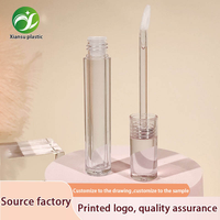 Tube de brillant à lèvres vide de 5 ml, forme ronde, transparent, avec bouchon à vis, pour baume à lèvres et rouge à lèvres, conteneur cosmétique rechargeable