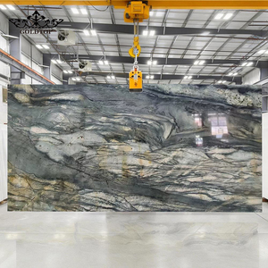 Goldtop Polished Natural <b>Stone</b> Ink Wash <b>Painting</b> Vein Luxury Shangri La Brown Quartzite Slab For Residential Building Wall - Product Image 1