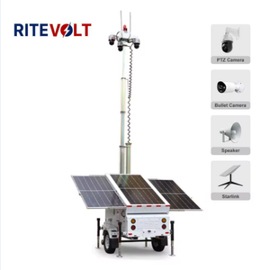 Tour <span class=keywords><strong>d</strong></span>'éclairage mobile <span class=keywords><strong>solaire</strong></span> avec caméra de surveillance sans fil sur remorque pour la surveillance des chantiers extérieurs - Product Image 1