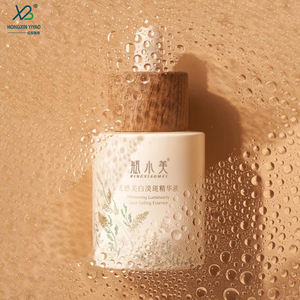 Toptan 30ml bambu ahşap daire özü yağ şişesi gümüş daire damlalık özel buzlanma kozmetik cam şişe cilt bakımı serumu - Product Image 2