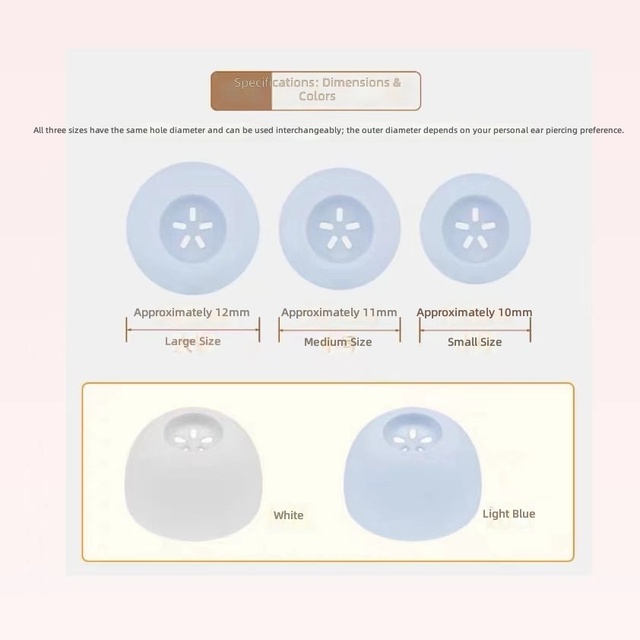 Silicone Ear Tips Replacement Earbud Caps Soft Noise Reduction Sleeve for in Ear Earphones