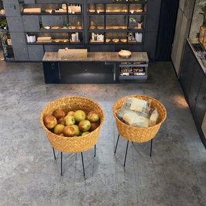 ตะกร้าเก็บของอเนกประสงค์ทรงกลมสไตล์วินเทจ ทำจากหญ้าทะเล สำหรับใช้ในบ้าน - Product Image 3