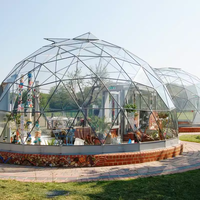 Tente géodésique personnalisée de grande taille avec structure en acier galvanisé pour salons professionnels et expositions en plein air, capacité de 500 personnes, toutes saisons