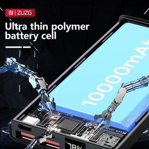 ZUZG Precio al por Mayor OEM 10000mAh PD20W+QC22.5 Banco de Energía de Carga Rápida Bidireccional con Pantalla Digital Inteligente - Product Image 5