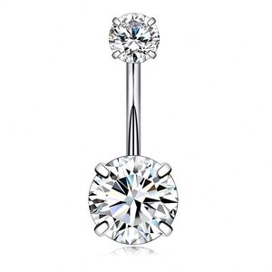 Precio de fábrica: Anillo de ombligo de circonita de acero inoxidable con colgante de mariposa, joyería corporal sexy para mujer - Product Image 6