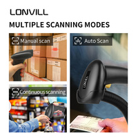 Scanner de codes à barres en ligne en gros Scanner de codes à barres portable sans fil 2D avec support
