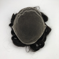 Système capillaire complet en dentelle pour hommes, toupet indétectable en cheveux humains avec base en dentelle intégrale, postiche doux et respirant pour la perte de cheveux