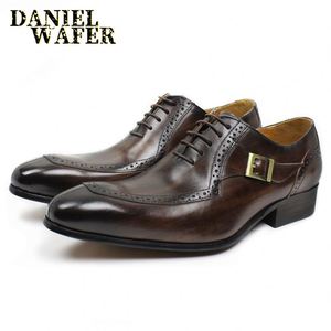 Chaussures habillées classiques en cuir de vachette pour hommes, faites à la main, de luxe, pour mariages, fêtes, bureau, chaussures formelles pour homme, vente chaude - Product Image 5