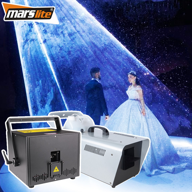 Marslite DJ Laser Light Stage 10w RGB Wedding Laser Light Machine Wedding Laser Projector and Snow Machine