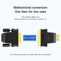 SAMZHE Adaptateur bidirectionnel mâle vers DVI femelle DVI24+1/DVI-I pour ordinateur de bureau, ordinateur portable, téléviseur, projecteur