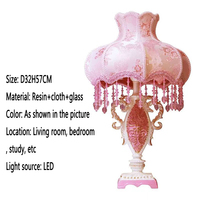 Lampe de table rose européenne, luxueuse, pour salon, chambre à coucher, chambre d'enfant, bureau, villa, hôtels, lampe de chevet LED créative