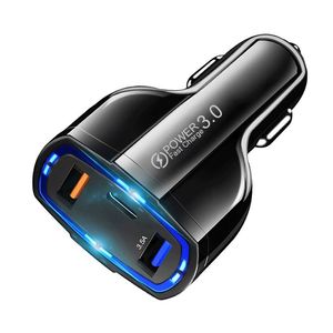 เครื่องชาร์จพอร์ต3พอร์ต QC3.0ไฟ LED 3.5A พอร์ต USB คู่พร้อมพอร์ต Type C สำหรับโทรศัพท์มือถือทุกรุ่น - Product Image 1