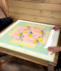 Jeu de tuiles de Mahjong américain de luxe professionnel, 160 pièces, avec tapis imprimé des règles et supports, thème citron, pour club social et divertissement - Product Image 2