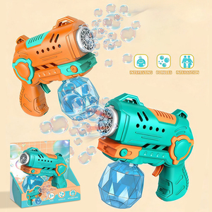 Electric 5 Hole Automatic <b>Bubble</b> <b>Gun</b> <b>Toy</b> 2 Mixed Colors with 60ml <b>Bubble</b> Water Outdoor Party Birthday Gift for Kids - Product Image 2